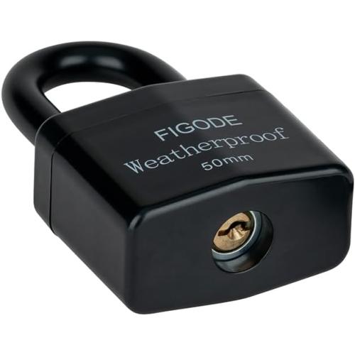 FIGODE® Outdoor Waterproof Padlock, Large Heavy Duty Sturdy Covered Laminated Steel Keyed Lock, 2.2 in. Wide