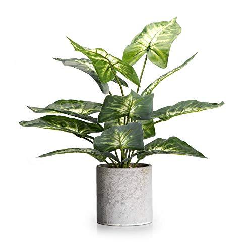 Velener 1Pc Faux Plant Indoor in Plant Pot 16- House Plant for Farmhouse Kitchen Decor Living Room Accessories Home Office Cubicle Bookshelf Guest Room Balcony Bathroom Rustic Green Room Floor Table