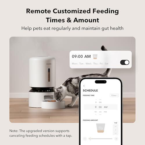 PETLIBRO Automatic Cat Feeder, 5G WiFi Automatic Dog Feeder with Freshness Preservation, 5L Timed Cat Feeders with Low Food Sensor, Up to 10 Meals Per Day, Granary Pet Feeder for Cats/Dogs