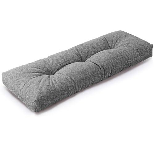 Indoor Bench Cushions, Tufted High-Density Foam Cushions for Indoor Furniture, Soft Bench Seat Cushion with Non-Slip Bottom, 36 X 14 X 4 (Grey)