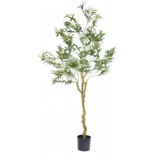 Tall Faux Olive Tree，7ft（84in） Realistic Potted Silk Artificial Indoor with Green Leaves and Big Fruits for Home Office Living Room Bedroom Stairs Foyer Decor.