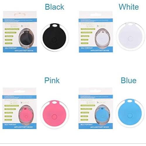 4 Pack Smart Key Finder Locator, GPS Tracking Device for Kids Pets Keychain Wallet Luggage Anti-Lost Tag Alarm Reminder Selfie Shutter APP Control Compatible iOS Android