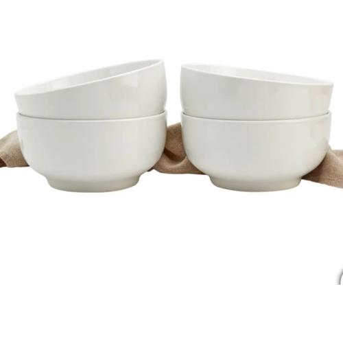 Set of 4 White All-Purpose Bowls – Versatile Serving & Dining Bowls for Everyday Use