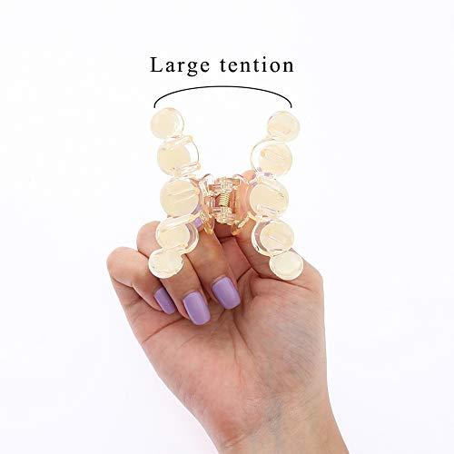 Brinie Hair Claw Clamps Champagne Pearl Hair Barrettes Medium Small Non Slip Clips Hair Accessories for Women and Girls (3 PCS)