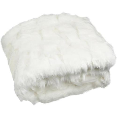 SAFAVIEH Home Collection Snow White Faux Fur 60 x 72-inch Sofa Chaise Lounge Club Chair Living Room Bedroom Decorative Throw Blanket, 60x72