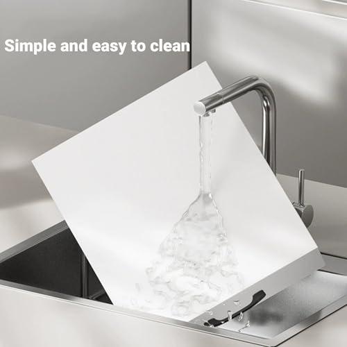 Noodle Board Stove Cover with Handles, Gas Stove Cover Board Carbon Steel Stove Top Covers for Gas and Electric Stove Range Expanding Kitchen Space (White, 15.7Lx19.7Wx2.7H)