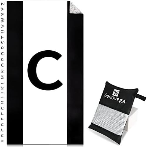 Oversized Monogrammed Microfiber Thin Lightweight Beach Towel Compact Sandproof Quick Dry Extra Large Packable Clearance Towels Personalized Customized Gifts for Friends Men Women Adults Letter C