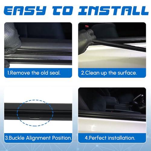 Weather Stripping Window Molding Trim Seal Left and Right Door Belt Moldings Compatible with Honda Civic Coupe 2D 2006-2011 Replace# 72410-SVA-A01ZA 72450-SVA-A01ZA