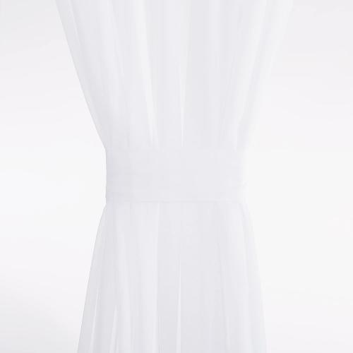 PONY DANCE Side Door Window Curtain for Front Door, French Drape for Small Window Sidelight, White Voile Sheer Rod Pocket Kitchen Curtain with Tieback, 1 Panel, White, 60W X 72L
