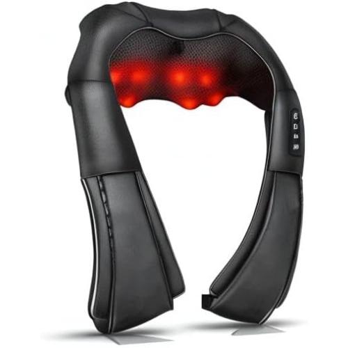 Neck Massager with Heat, Shiatsu Massager for Neck, Back, Shoulder, Foot and Leg, Deep Tissue 3D Kneading Massage for Relax Muscles at Home and Offie,Back Massagers for Women and Men