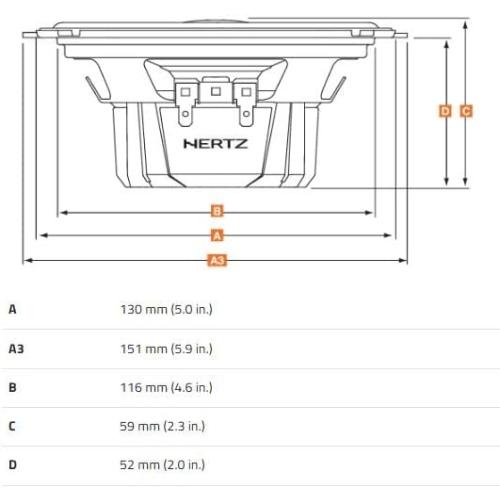 Black HERTZ Dieci Series DCX-1303 5.25 Two-Way Coaxial Speakers - Pair