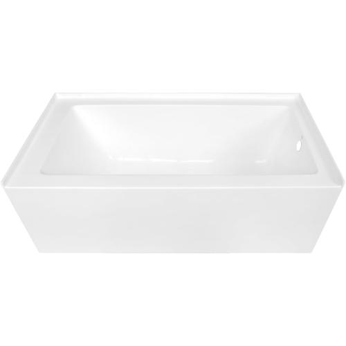 Size 60 inch KINGSTON BRASS VTDE603122R 60-Inch Contemporary Alcove Acrylic Bathtub with Right Hand Drain and Overflow Holes, White