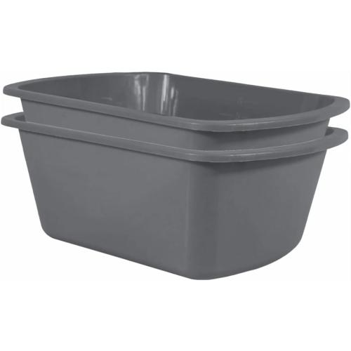 Wash Basins – Rectangular Plastic Hospital Bedside Soaking Tub [2 Pack] Small 7 Quart Graduated Bucket - Portable Washbasin for Washing, Cleaning, Foot Bath, Washing Dishes, Face Cleansing Bowl