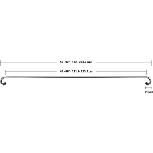 Size 48 to 88 Color Black Amazon Basics Easy to Install Adjustable Room Darkening Blackout Curtain Rod - Wraps Around, Blocks Light, for Heavy Curtains, 48 to 88, Black