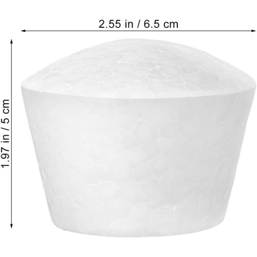 GANAZONO 20pcs Foam Cupcake Paintable Faux Cake Model Foam Dummy Cake Model for Birthday Wedding Christmas Party Decoratin White 6.5cm