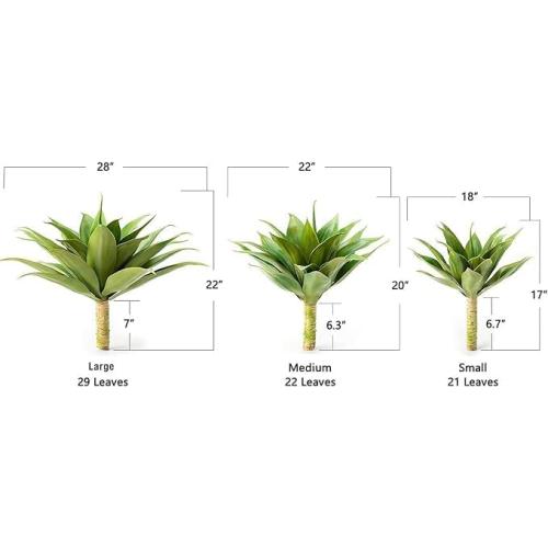 Velener Fake Agave Artificial Plants, Fake Succulents Plant for Room Decor, Unpotted Faux Agave Stems Plant for Outdoor/Indoor Decor, 22 inches