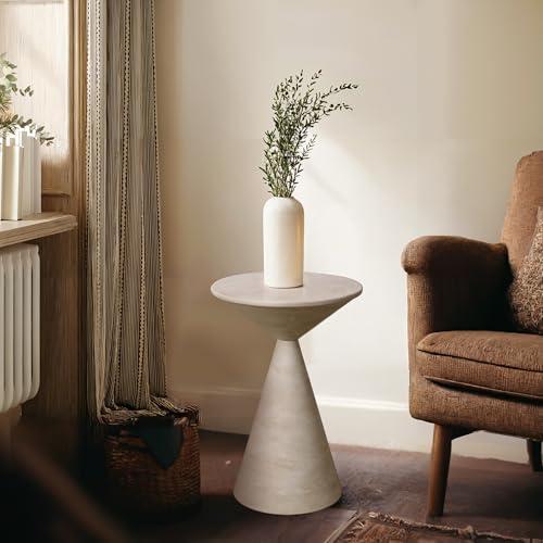 Small Drink Table, Round Martini Table, Drum End Table Side Table, Metal Accent Table,for Small Space Living Room, Bedroom, Dirt