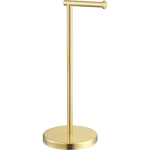 KES Gold Toilet Paper Holder Free Standing SUS 304 Stainless Steel Rustproof Pedestal Lavatory Tissue Roll Holder Floor Stand Modern Brushed Gold Finish, BPH283S1-BZ