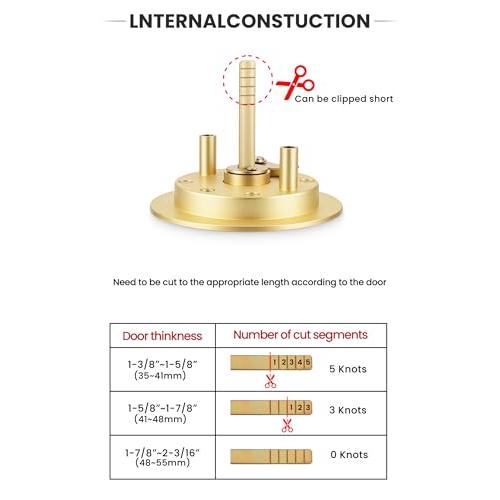 goldenwarm Brushed Nickel Round Pocket Door Lock, Pocket Door Hardware for 2-1/8'' Round Bore Hole, Pocket Door Handles Fit 1-1/4'' to 2'' Thickness Sliding Door 2-3/8'' Latch 1 Pack