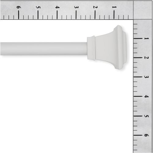Size 30-84 Color White Lumino Square Single Curtain Rod Set, 5/8 Diameter -  (With Multiple Color Options), Curtain Rod, Drapery Rod, Decorative Rod, Décor, White, 30-84 Width