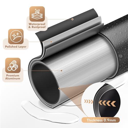Curved Shower Curtain Rod for Bathroom, 40-72 Inches Adjustable Shower Rod | Rustproof Shower Curtain Rod with Rotating Brackets for Extra 30% Large Shower Space, 0.9MM thickness, Need to Drill, Black