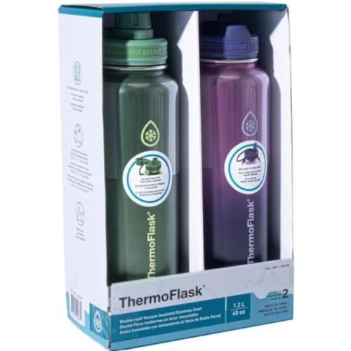 Insulated Beverage Container - 40 oz - 2 Pack - Up to: 24 hr Cold - 12 hr Hot (Purple & Green)