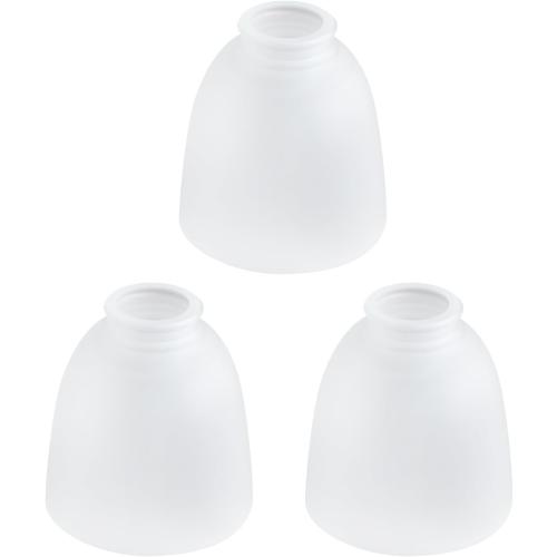3-Pack White Frosted Glass Shade Replacements, Ceiling Fan Light Covers Glass Globes Lampshades for Chandelier Vanity Lights Wall Sconces Pendant Light, 1.61 Fitter Size, 5 high x 4.7 diameter