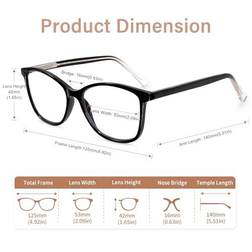 Madison Avenue Square Vintage TR90 Blue Light Blocking Reading Glasses for Women, Computer Readers Eyeglasses
