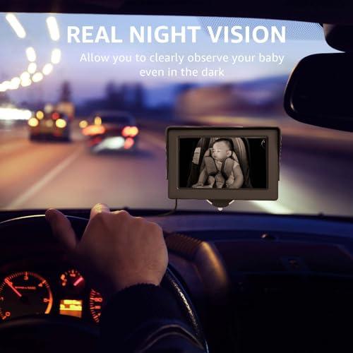 GROWNSY Baby Car Camera with Night Vision, 4.3 Inch HD Display
