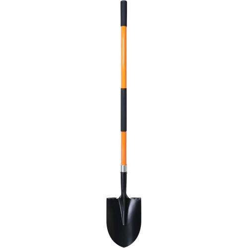 Heavy Duty Gardening Shovel, 56 Inch Round Blade with Fiberglass Handle (Orange)