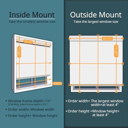 Motorized Blinds No Drill Automatic Blinds for Windows Cordless Roller Shades Electric Blinds with Remote Control Smart Blinds (White, 40.5 x 72)