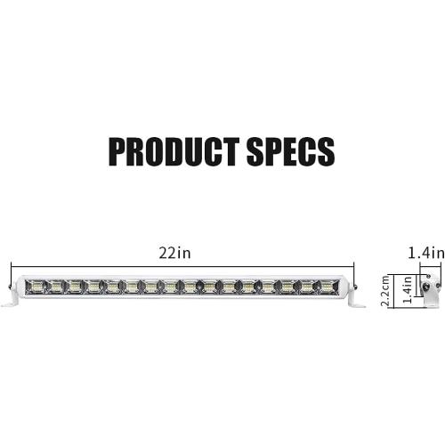EXZEIT 22 Inch Led Light Bar for Boat Marine, 96W Waterproof Tested Deck/Dock Marine Lights 7700LMS 180°Flood Light, 12/24 V Led boat Lights