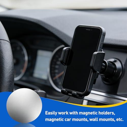 50pcs Adhesive Metal Plate for Phone Magnet (0.39 Inch) - Round Iron Stickers Universal Plates Sheets for Magnetic Car Mount Holders/Phone Case/Wall