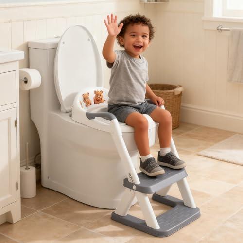 SKYROKU Potty Training Toilet, 2-in-1 Anti-Slip Seat with Step Stool