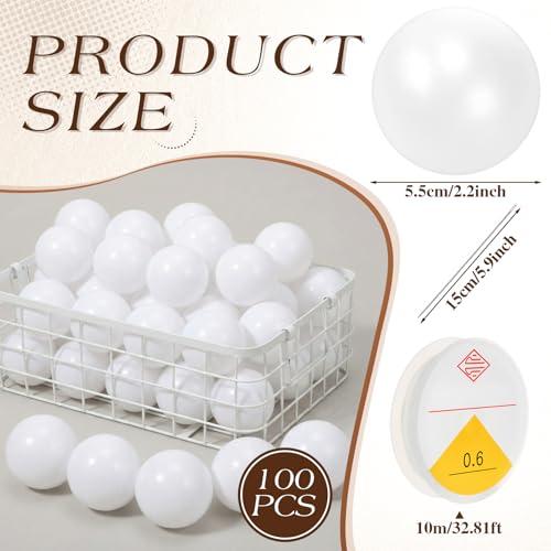 Teyva 100 Pcs Pearl Ball Garland 2.2 Inches White