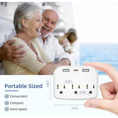 Cruise Ship Power Strip: Multiple Outlets for Your Cruise Cabin, Protect Your Electronics from Power Surges