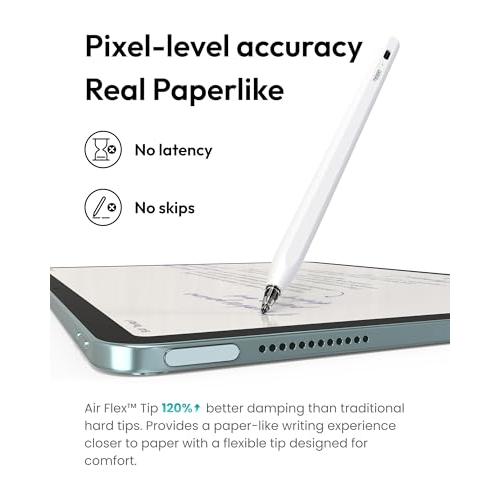 Metapen Pencil Air8 Pro for iPad 2018-2025, Ultra-Quiet, 2X Fast Charging, Palm Rejection Stylus Pen for iPad a16/11/10/9/8/7/6th Gen, Pro 12.9/11/13-inch M4, Air 3/4/5/M2/M3, Mini 5/6th