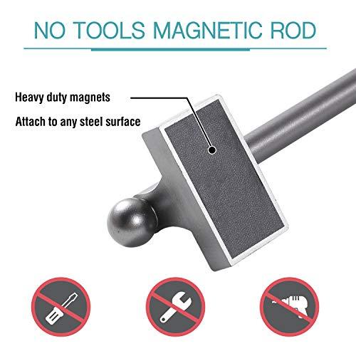 Magnetic Curtain Rods, 1/2 Inch Diameter, 2 Pack, Pewter