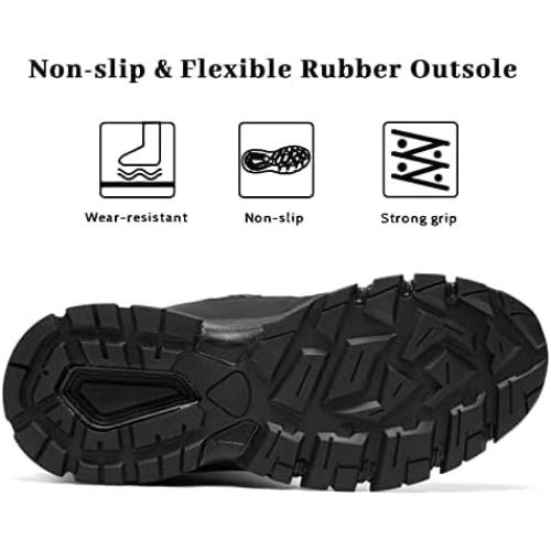 Size 12 men SILENTCARE Men's Winter Waterproof Snow Boots Warm Slip On Mid-Calf Zipper Booties Lightweight Outdoor Athletic