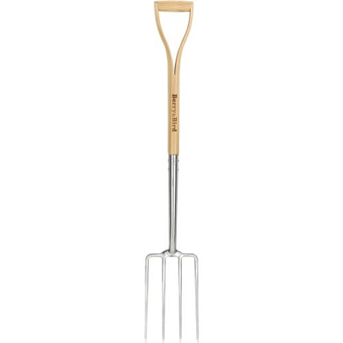 Berry&Bird Gardening Digging Fork, 4-Tine Stainless Steel Pitchfork, 43.9 Heavy Duty Spading Fork with D-Grip Handle and Ergonomic Ash Wood Handle for Digging, Planting, Cultivating, Aerating