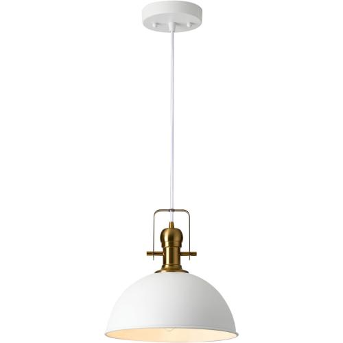12 Inch Sandy White Farmhouse Pendant Lights for Kitchen Island Industrial Adjustable Height Vintage Dome Hanging Light Fixtures for Barn,Dining Room 1 Pack