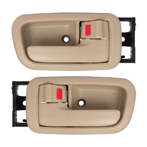Interior Door Handles with Bezel Fit for Toyota Tundra 2000 2001 2002 2003 2004 2005 2006 Replacement for 692050C010E1 692060C010E1 81257 Left Driver Right Passenger Door Handle (Beige)