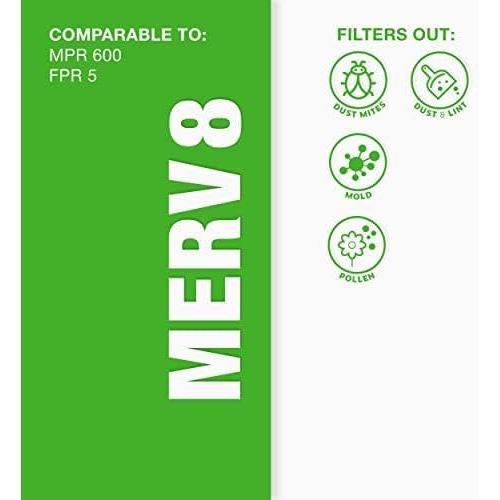 Aerostar 20x20x1 MERV 8 Air Filter, 6 Count, ACTUAL SIZE (19.75 x 19.75 x 0.75), HVAC, Air Conditioning & Furnace Filter Captures Dust, Lint & Pollen (MPR 600 / FPR 5), Made in USA