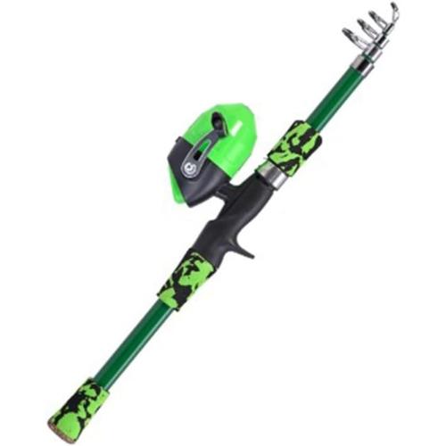 Kids Fishing Rod and Reel Combos, 5.41 ft Telescopic FRP Pole, Collapsible Design with Lure Accessories for Beginners or Experienced Child Anglers, Portable for Freshwater and Saltwater Fishing