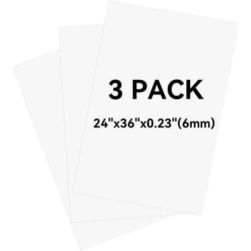 3 Pack White Foam Board 24x36, 0.23 Thick Foam Core Board for Projects, White Poster Board for Painting, Displaying, and Craft Projects