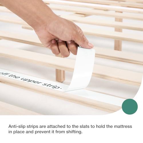 Novilla 12 Inch Wooden Twin Bed Frame, Classic Solid Wood Platform Bed Frame Twin Size, Sturdy Wood Slat Support, No Box Spring Needed, Easy Assembly