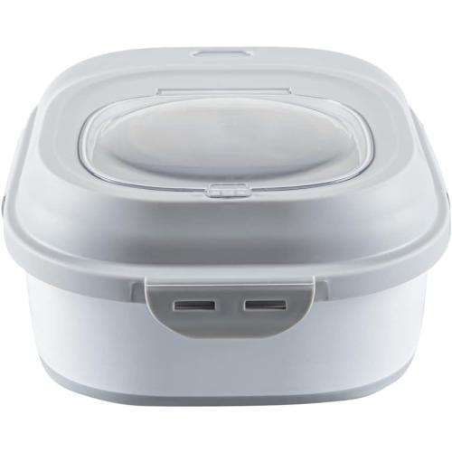 Restaurantware-17.7 x 13 x 14.8 Inch Collapsible Container, 1 Durable Storage Container - Built-In Handles, Gray Plastic Household Organizer With Handles, Collapsible, For Home Purpose And More