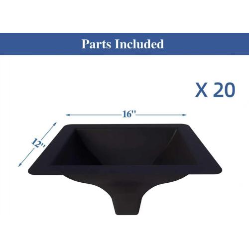 20PCS Black Downspouts for Under Deck Drainage System, PE Deck Downspouts Use for 12&16 Joist Spacing