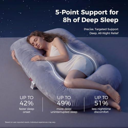 Momcozy Pregnancy Pillow for Sleeping - U Shaped Full Body Maternity Pillow