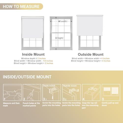 Blackout Roller Shades for Windows, Color-Matched Roller Blinds, UV Protection, Thermal Insulation Fabric Room Darkening Shades for Home, Office, Black, Custom Size.